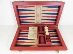 A vintage K&C Ltd. backgammon set