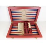 A vintage K&C Ltd. backgammon set