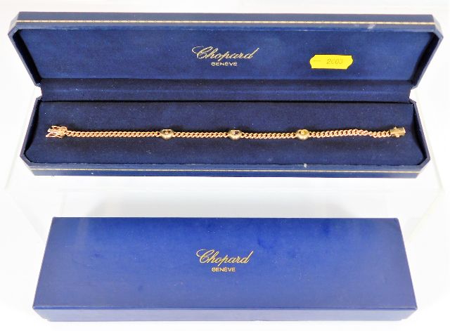 A Chopard 18ct gold Happy Diamonds bracelet with i