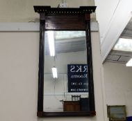 A Regency period inlaid mahogany mirror 39.75in hi