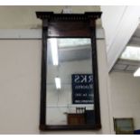 A Regency period inlaid mahogany mirror 39.75in hi