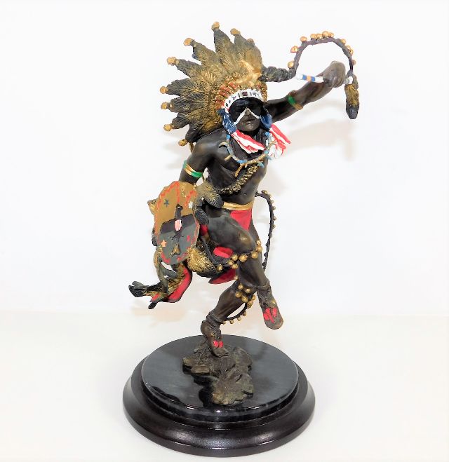 A mounted bronze native American Indian figurine 1