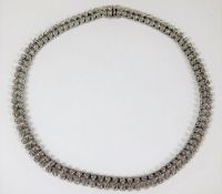 A vintage 1960's 14ct white gold necklace set with