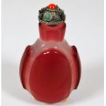 A c.1900 Chinese Peking glass scent bottle 2.75in