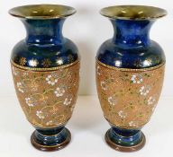 A pair of large Royal Doulton stoneware vases 11in