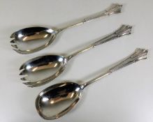 Three Albany pattern silver spoons by Elkington &
