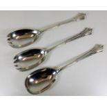 Three Albany pattern silver spoons by Elkington &