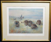 A framed Archibald Thorburn print of Grouse, numbe