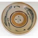 A large Cornish studio pottery bowl, probably Wenf