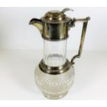 A silver mounted claret jug, chip to base 9.75in t