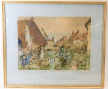 A framed watercolour by artist Frank Mole (Bristol