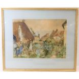 A framed watercolour by artist Frank Mole (Bristol