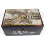 A Chinese mother of pearl decorated box featuring