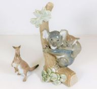 A Lladro koala bear & cub 8in tall twinned with a