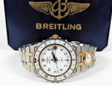 A gents stainless steel Breitling quartz wristwatc
