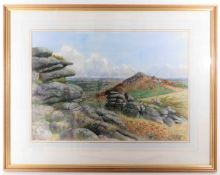 A framed watercolour by Norman O. Preston depictin