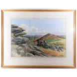 A framed watercolour by Norman O. Preston depictin