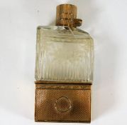 A 9ct gold mounted scent bottle, damaged