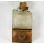 A 9ct gold mounted scent bottle, damaged