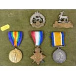 A WW1 medal set awarded to J-22478 W. H. Travis A.