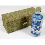 A 1920's Chinese porcelain scent bottle with case