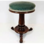 A Victorian rise & fall adjustable piano stool