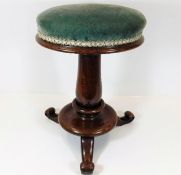 A Victorian rise & fall adjustable piano stool