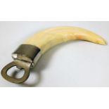 A warthog horn bottle opener