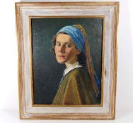 A framed William Turner signed oil of girl influen