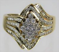 A 9ct gold ring set with diamonds 4.2g size S