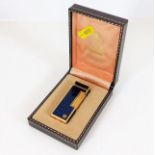 A boxed Dunhill Lapis Lazuli enamelled lighter. Pr