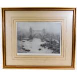 A William Wylie drypoint etching, signed in pencil