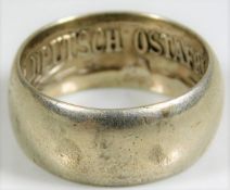 A German white metal trench art ring 6.8g