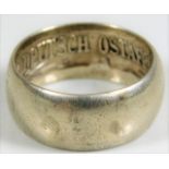 A German white metal trench art ring 6.8g