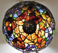 A Peter Marsh style leaded glass shade, 18in diame