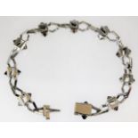 A Stephen Webster for De Beers 18ct white gold "Barbed Wire" bracelet set with approx. 40ct rough cu