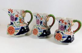 Three 19thC. graduated Masons style ironstone snak