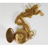 A gold plated pocket watch "Republic USA" with Alb