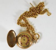 A gold plated pocket watch "Republic USA" with Alb