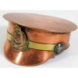 A copper trench art snuff box with Royal Army Ordn