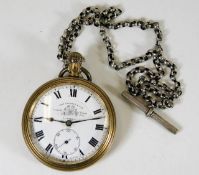 A Thomas Russell & Son pocket watch with white met