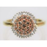 A 9ct gold ring set with diamonds 2.6g size N