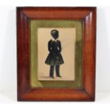 A framed early 19thC. gilded silhouette of full le