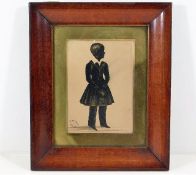 A framed early 19thC. gilded silhouette of full le