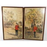 A pair of framed military prints of British Soldie