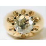 A 9ct gold gypsy ring with approx. 6ct diamond (st
