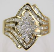 A 9ct gold ring set with diamonds 3.7g size N