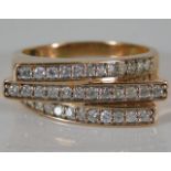 A 14ct rose gold ring set with 0.72ct diamond 6.5g