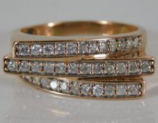 A 14ct rose gold ring set with 0.72ct diamond 6.5g