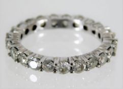 A 10ct gold rhodium plated eternity ring of 2.2ct